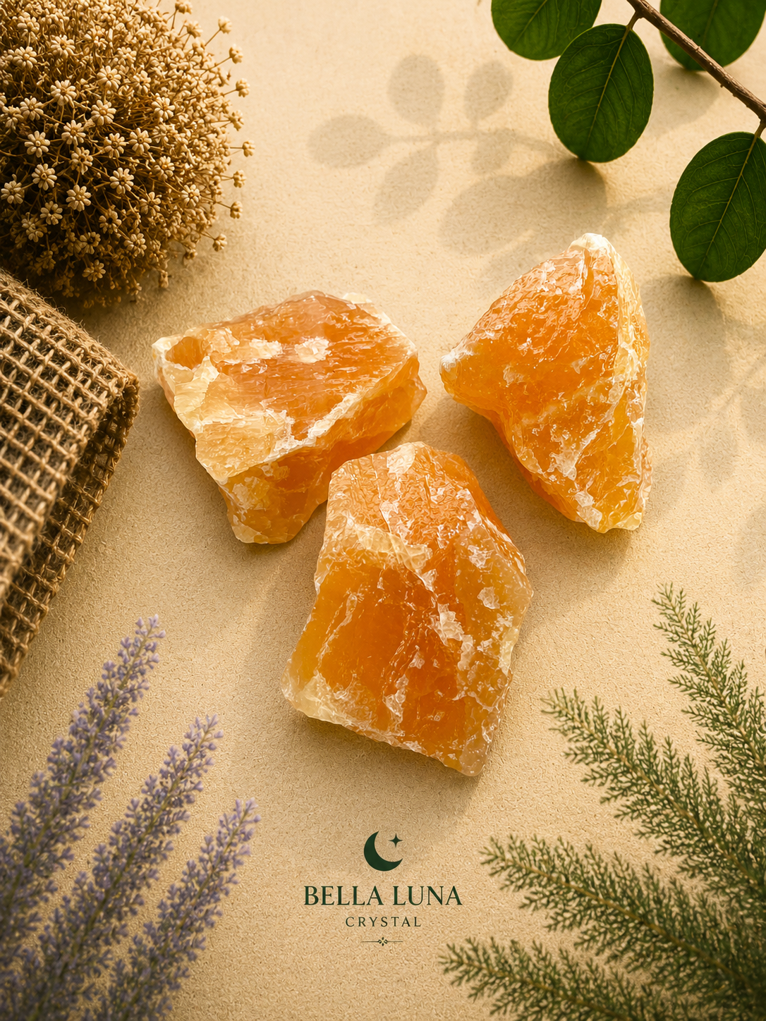 Orange Calcite Crystal Chunk