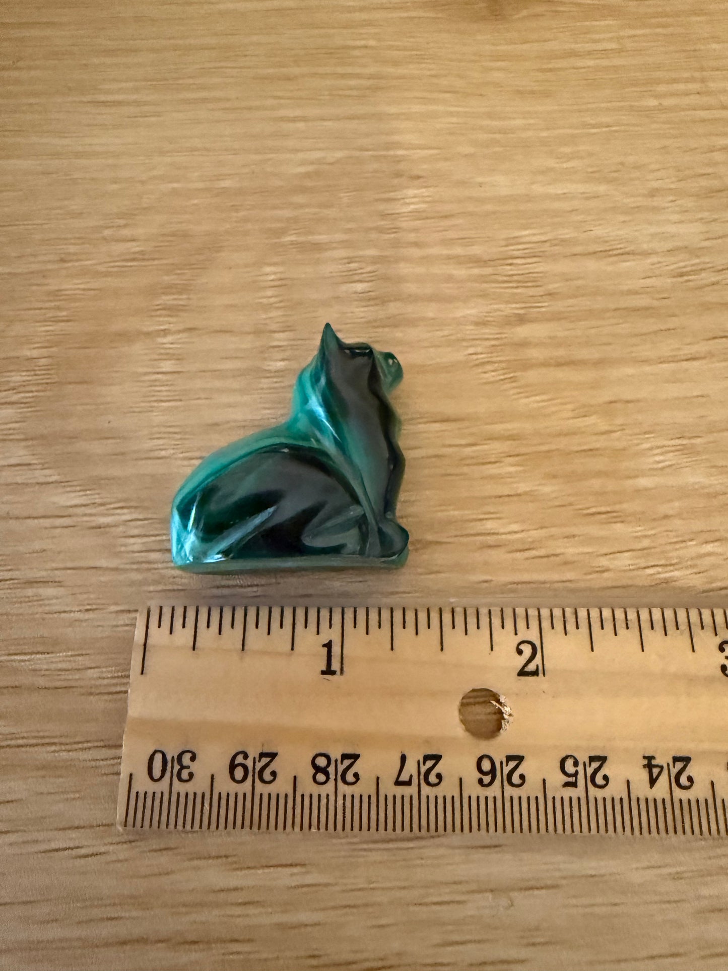 Cat Malachite Hand Carved