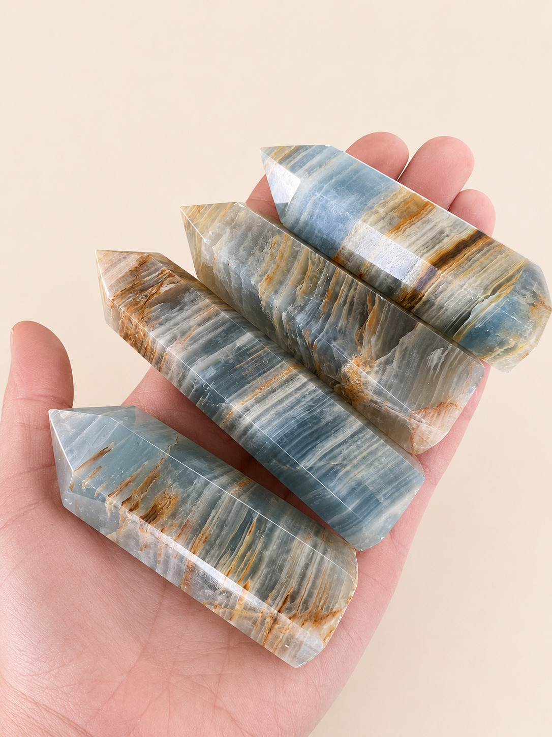 Lemurian Aquatine Calcite™ Tower | Blue Calcite Tower | Blue Onyx | Argentina
