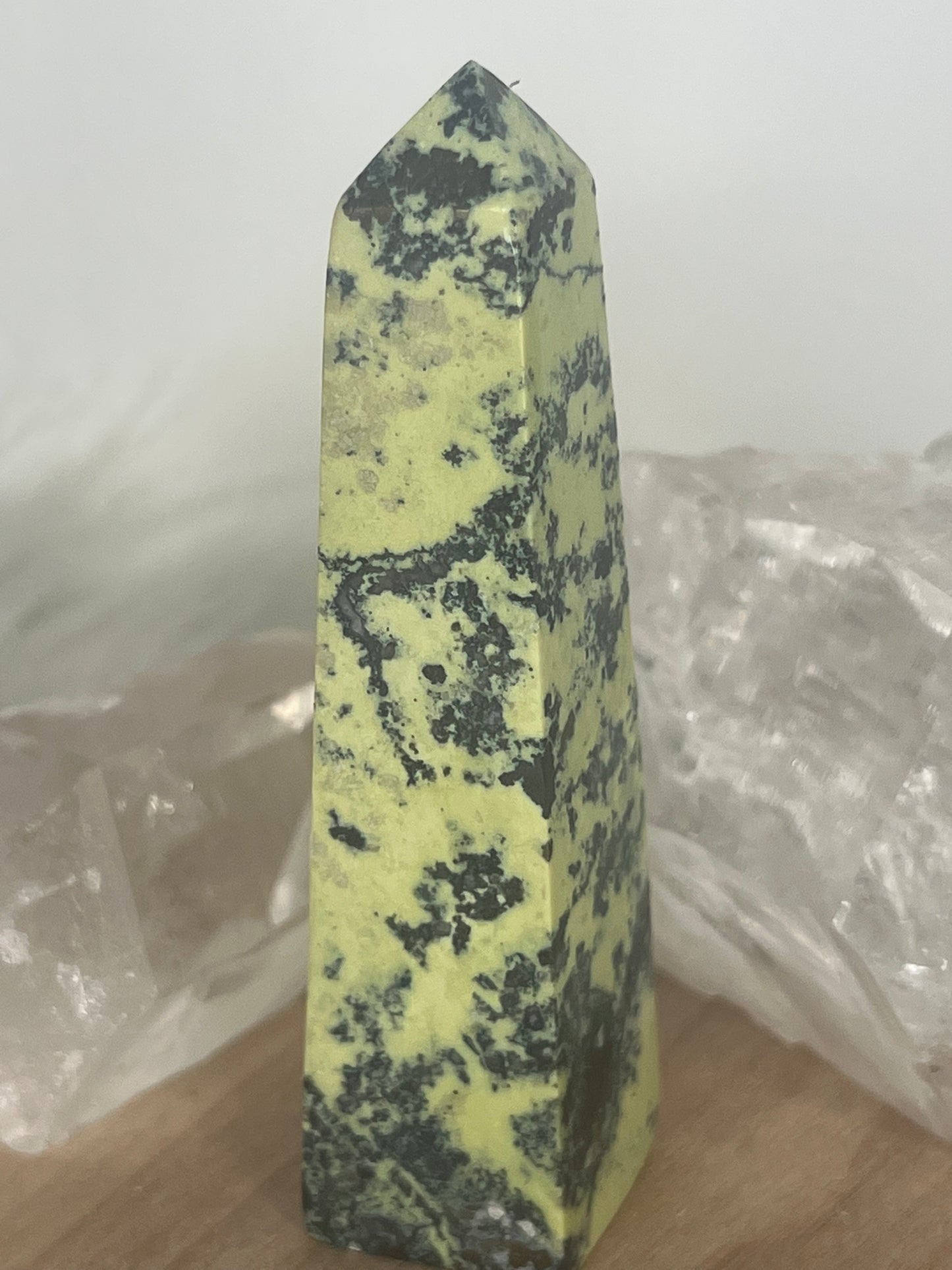 Serpentine with Pyrite Obelisk (F14)