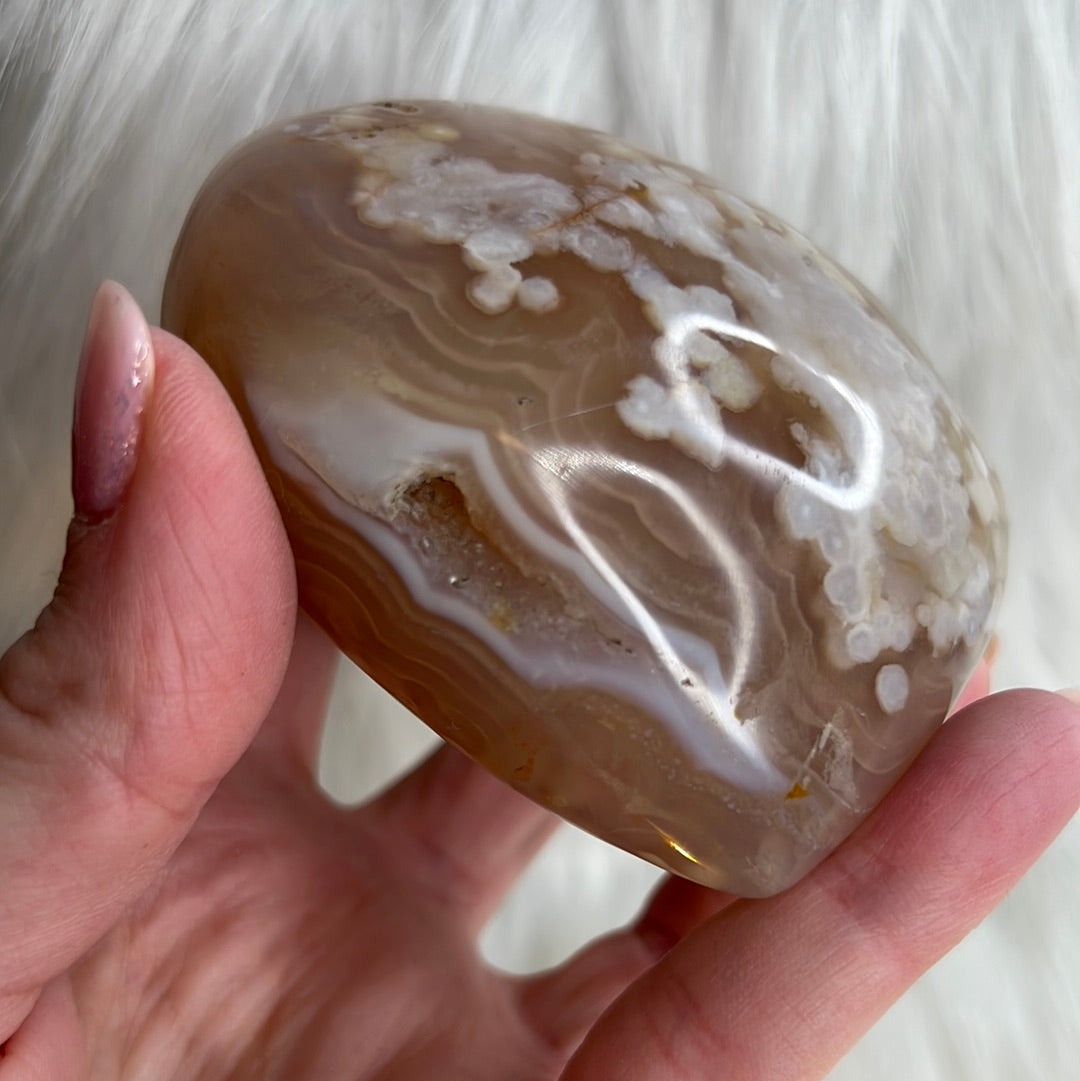 Flower Agate Heart (B72)