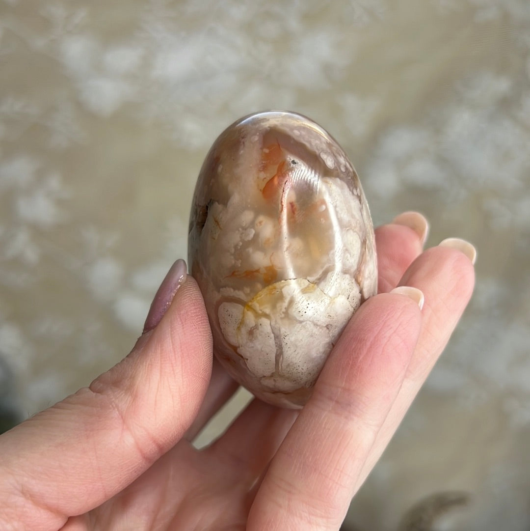 Flower Agate Palm Stone (D26)