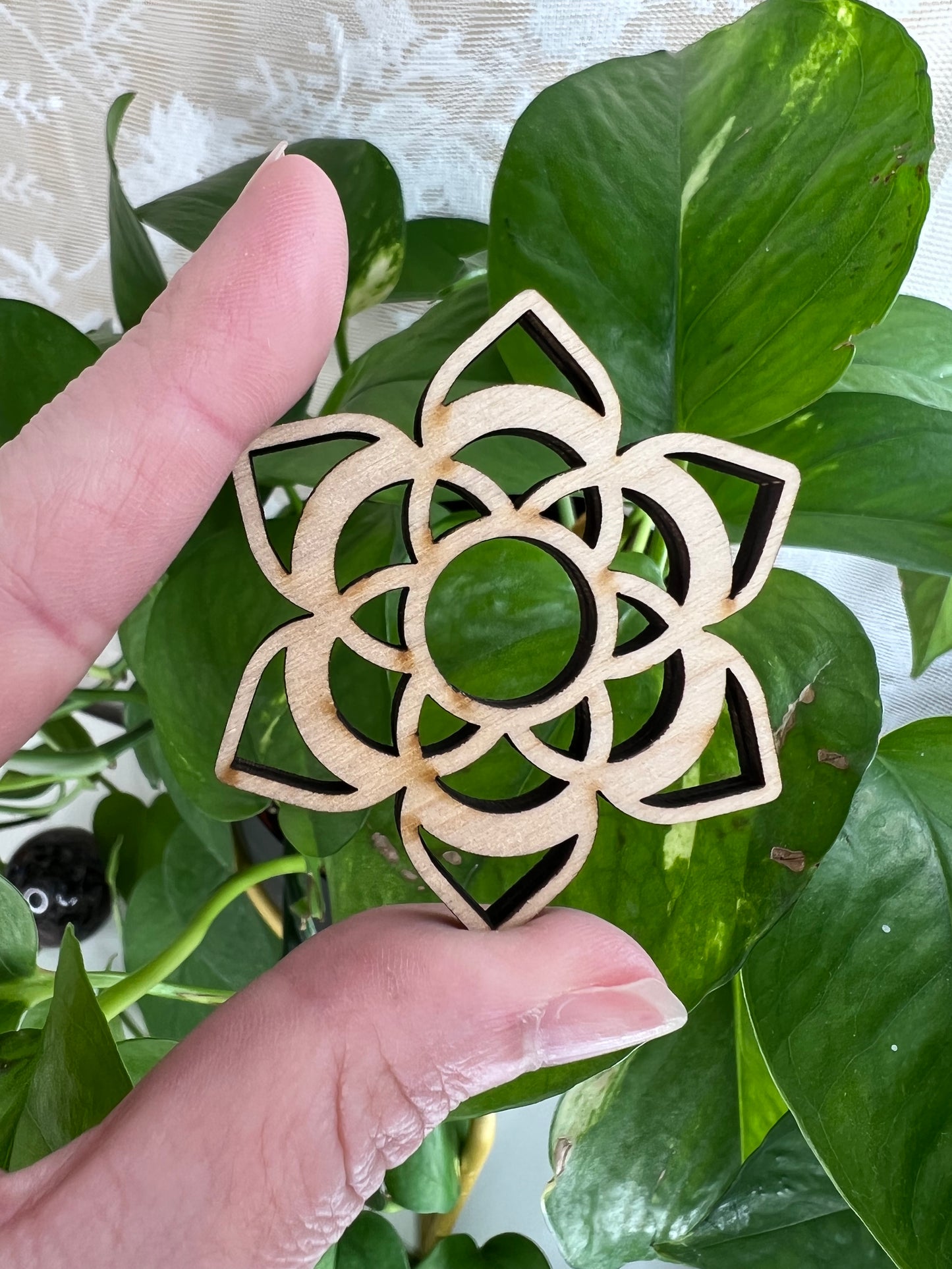 Mandala Wooden Sphere Stand