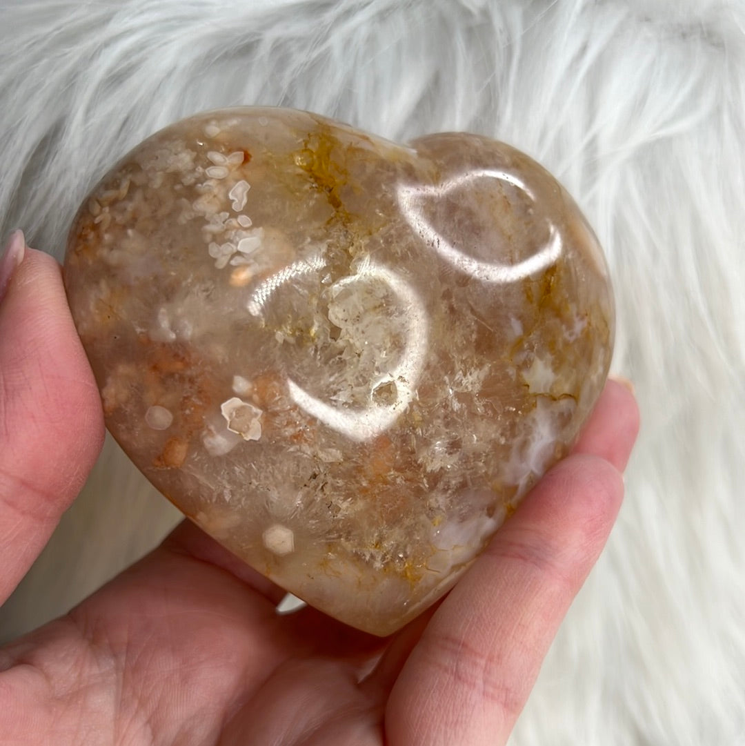 Flower Agate Heart (A57)