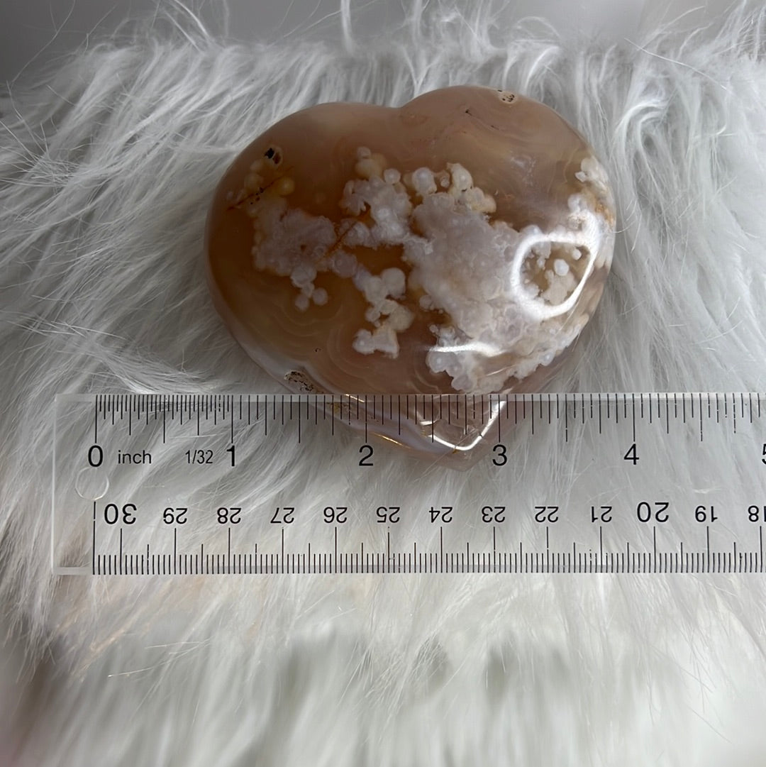 Flower Agate Heart (B72)