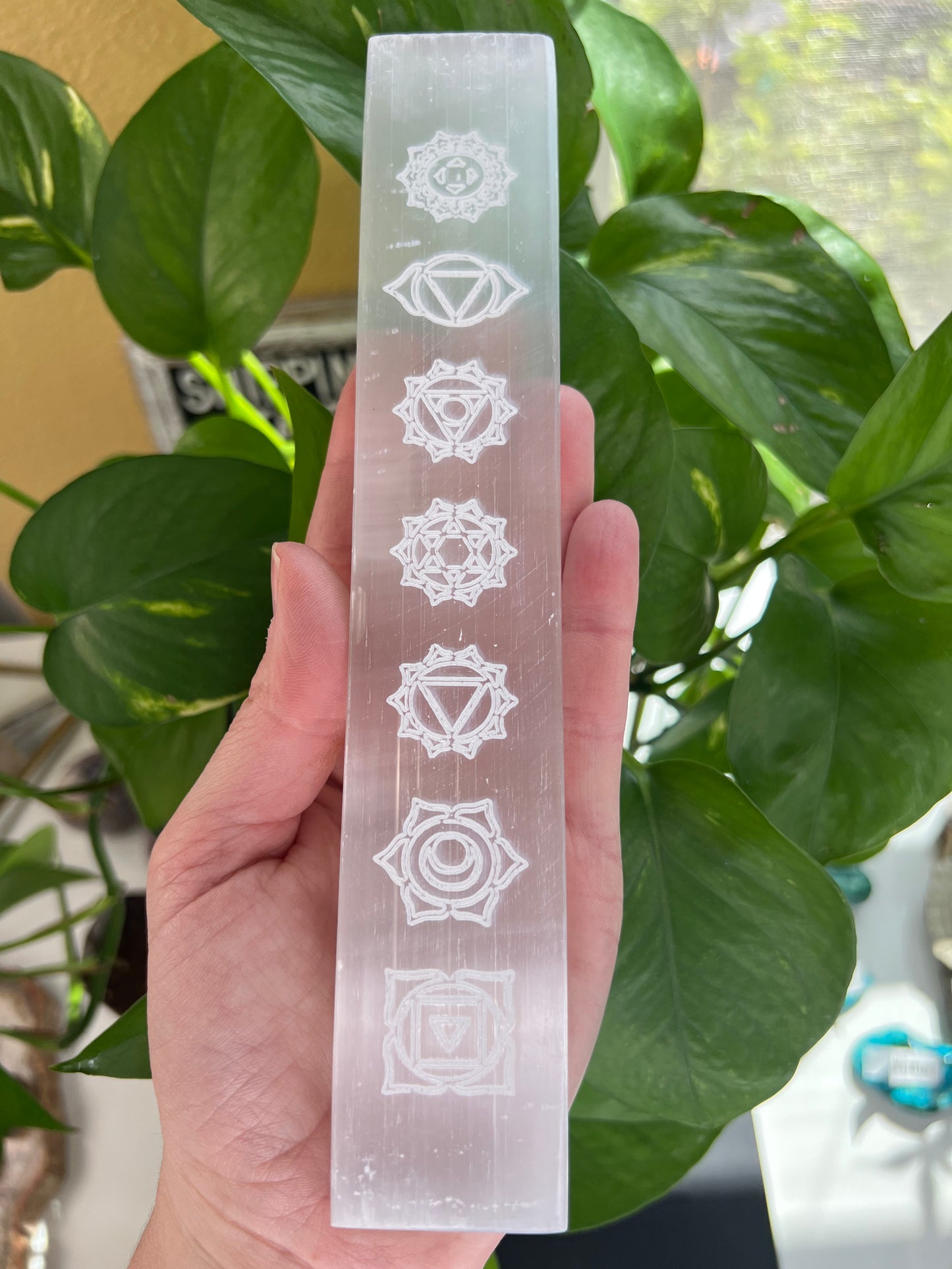 Selenite/ Satin Spar Chakra Charging Wand