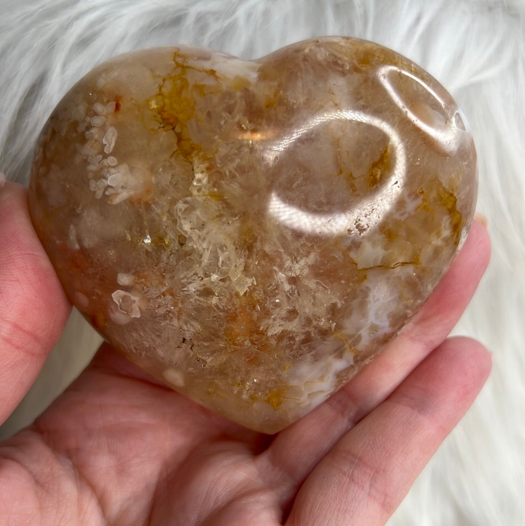 Flower Agate Heart (A57)