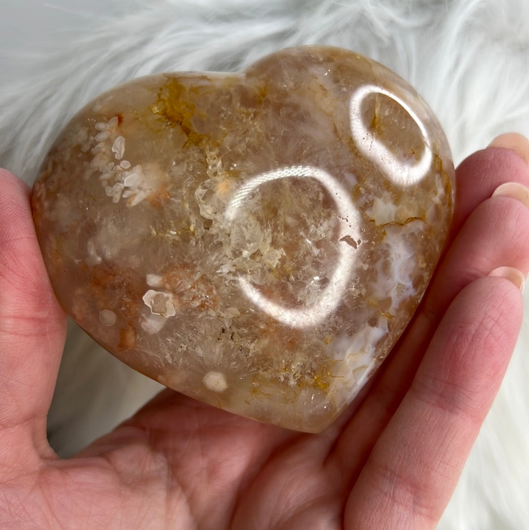 Flower Agate Heart (A57)