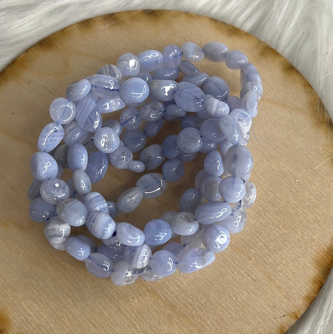 Blue Lace Agate Tumble Bracelet