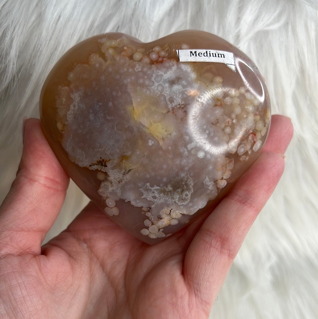 Flower Agate Heart (B72)