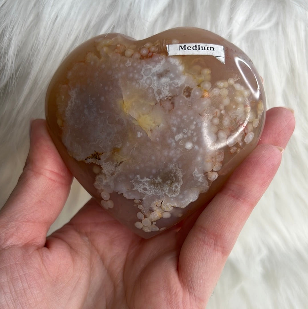 Flower Agate Heart (B72)