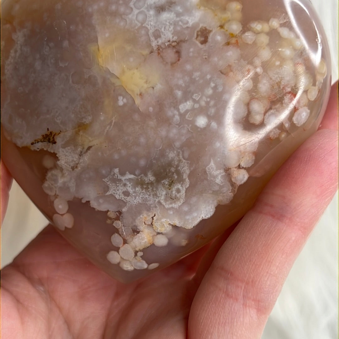Flower Agate Heart (B72)