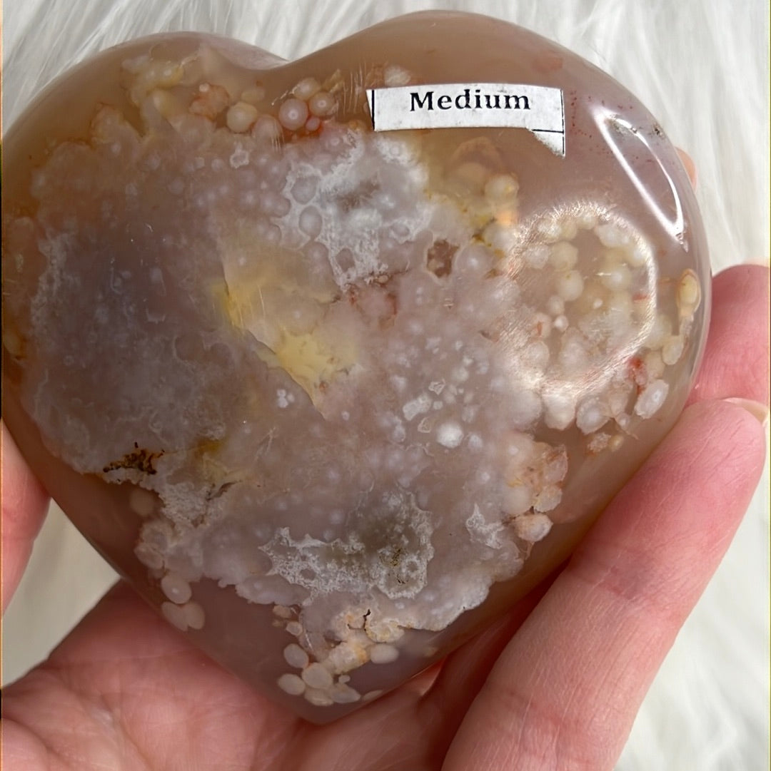 Flower Agate Heart (B72)
