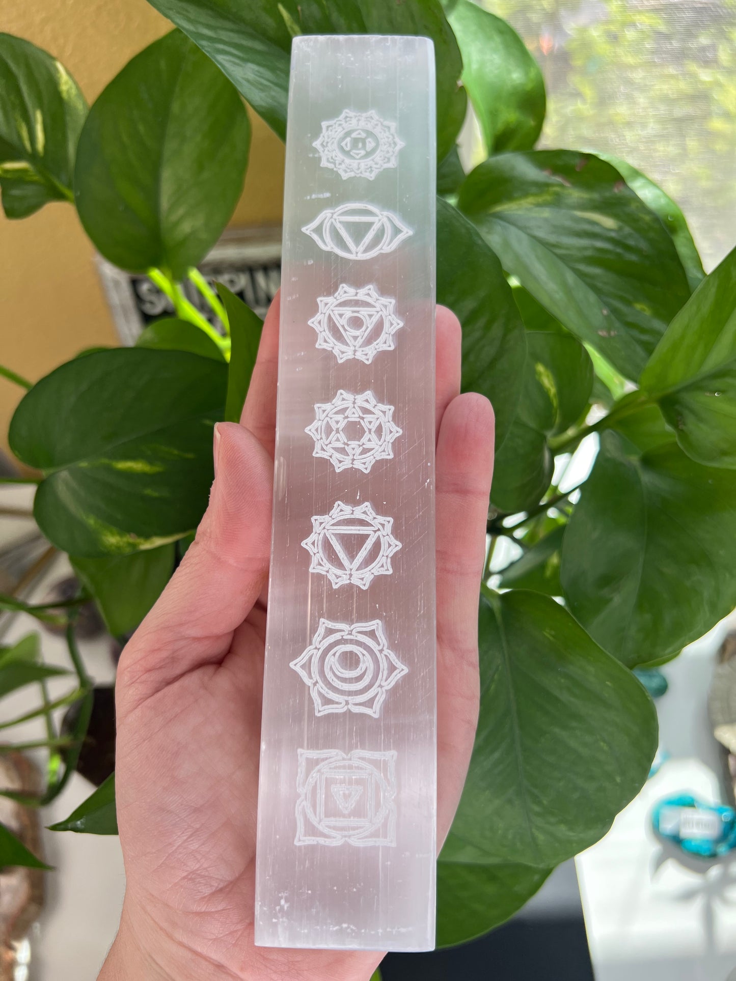 Selenite/ Satin Spar Chakra Charging Wand
