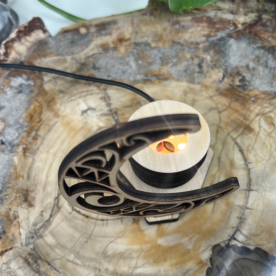 Crescent Moon Lighted Sphere Stand USB
