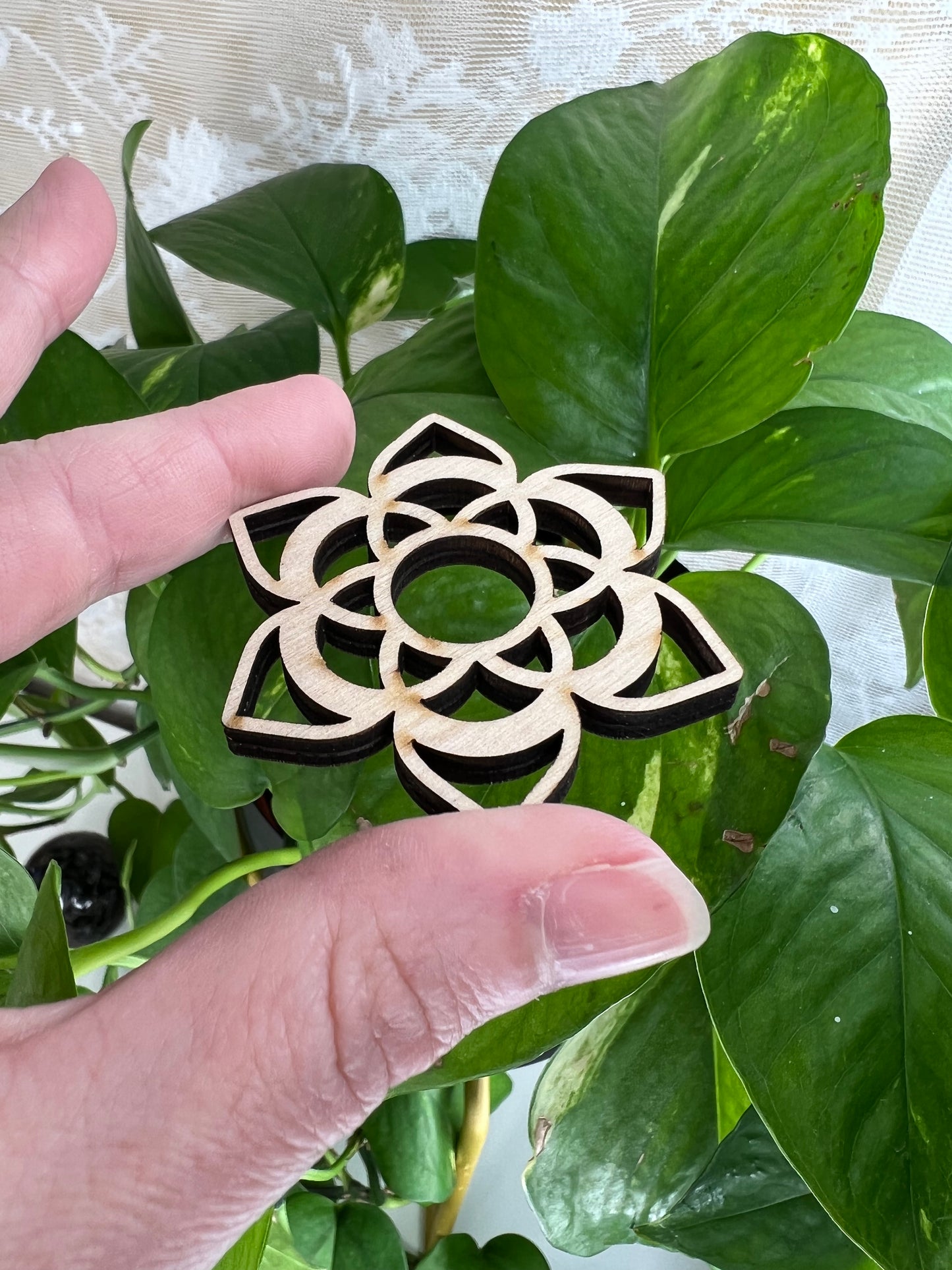 Mandala Wooden Sphere Stand