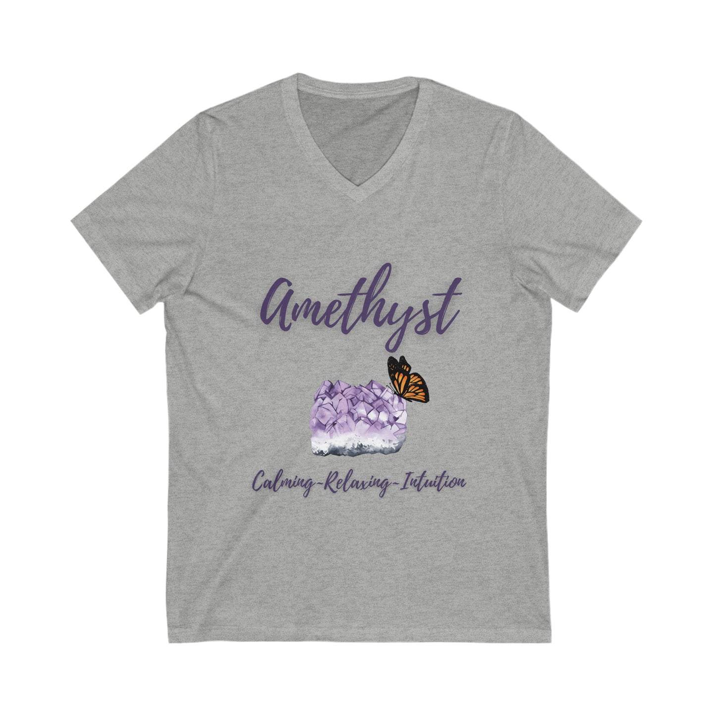 Amethyst Crystal V-Neck T-Shirt