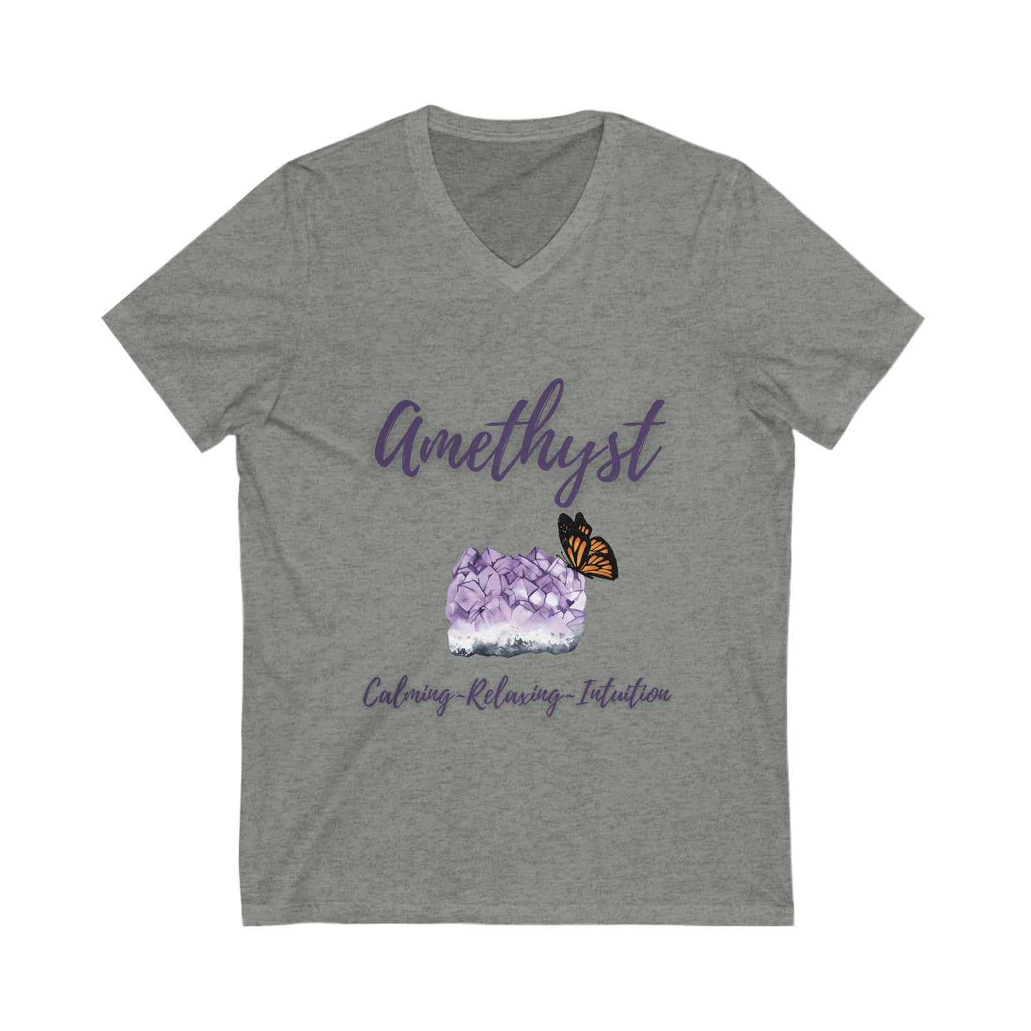 Amethyst Crystal V-Neck T-Shirt