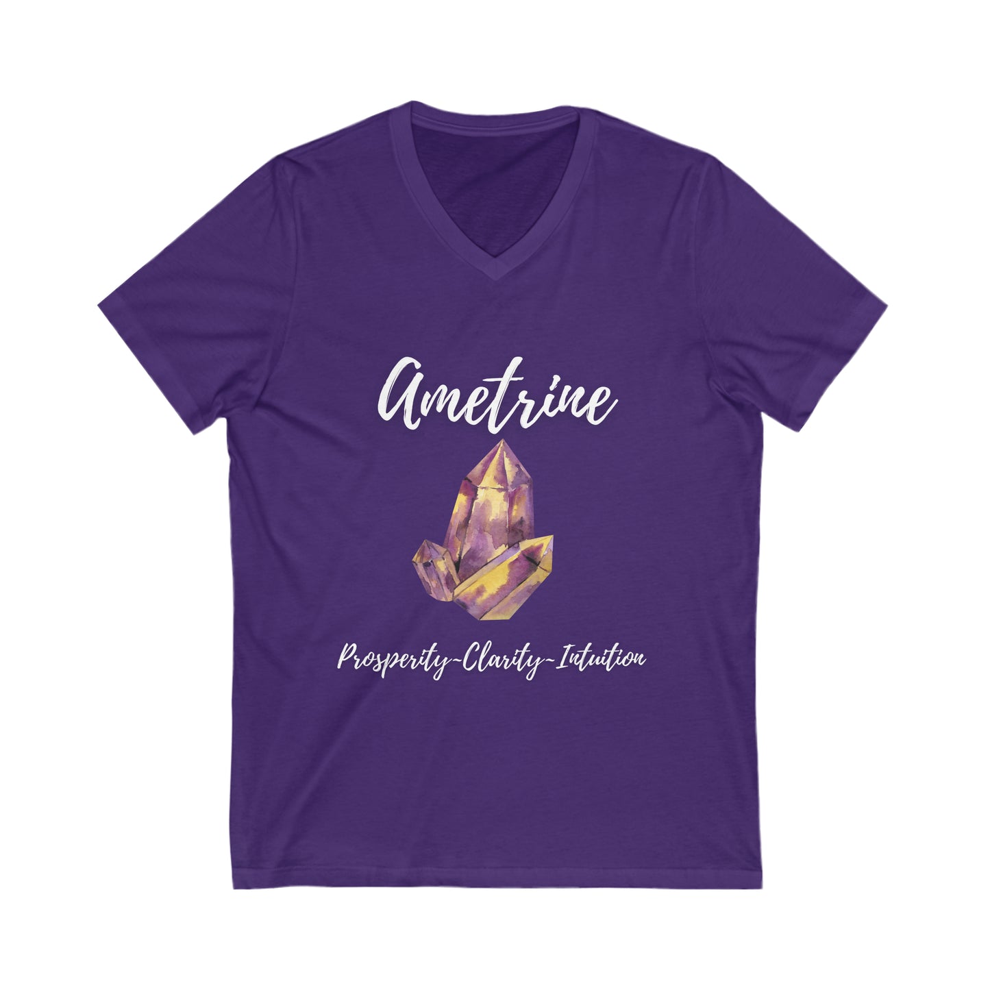 Ametrine Crystal Short Sleeve V-Neck Tee