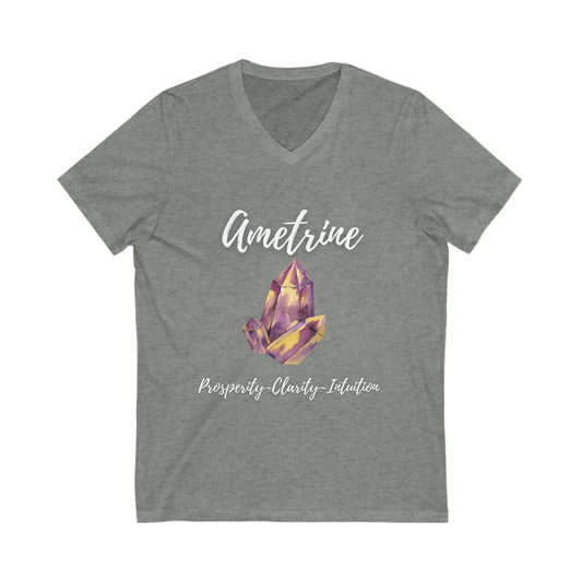 Ametrine Crystal Short Sleeve V-Neck Tee