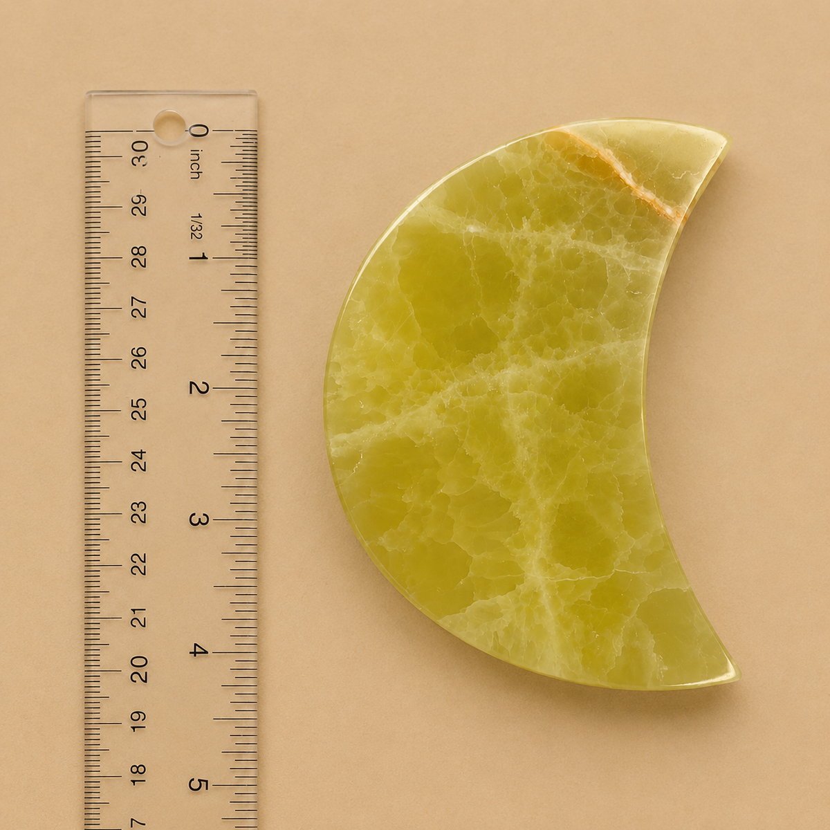 Lemon Calcite Crystal Moon (B40)