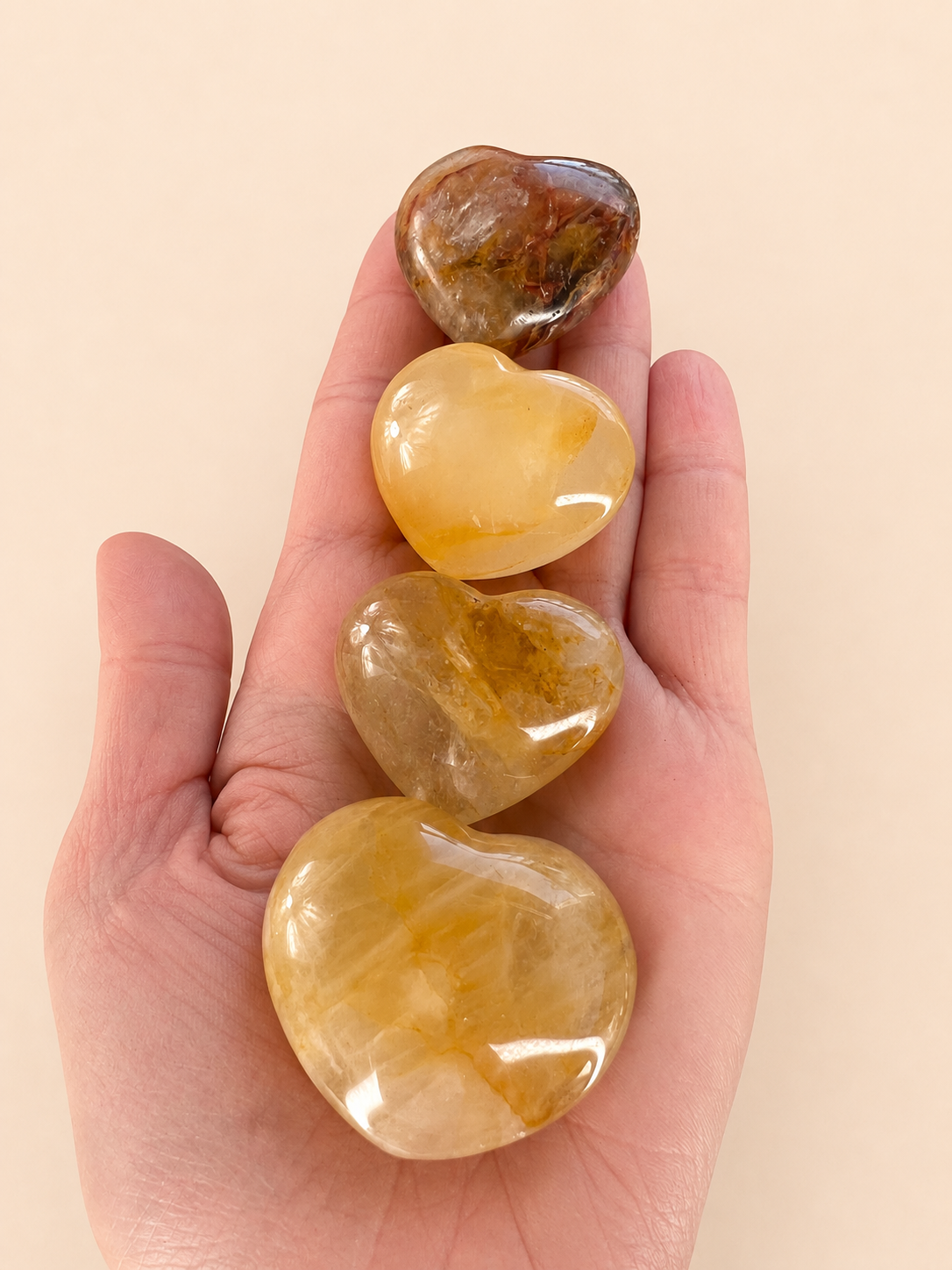 Golden Healer Quartz Heart | Crystal Heart | Brazil
