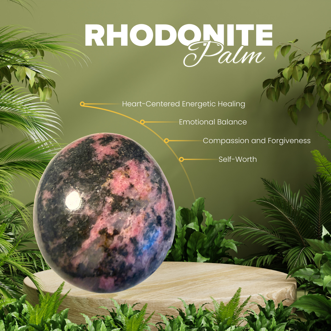 Rhodonite Palm Stone