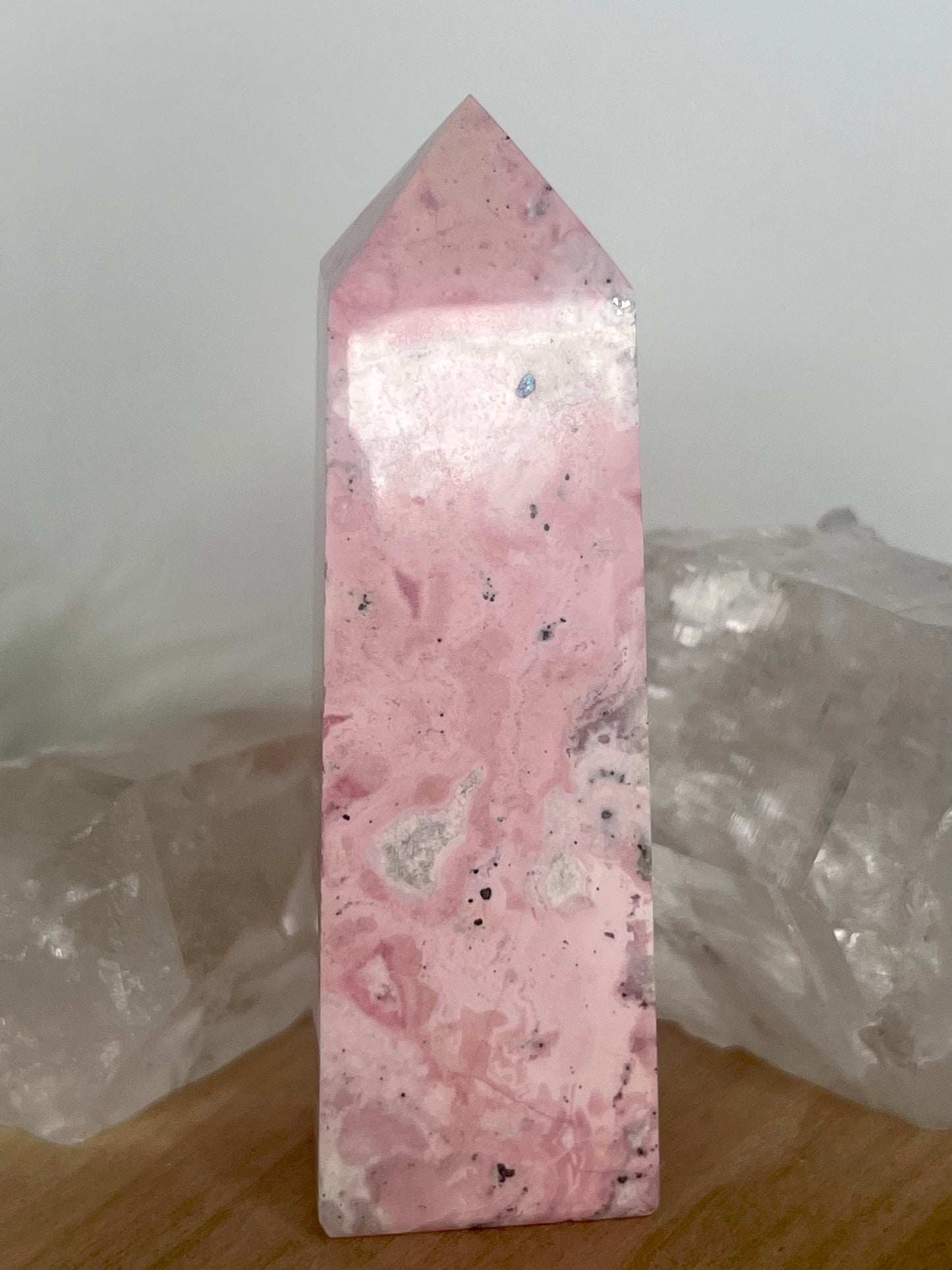 Rhodonite Obelisk (F35) Bubble Gum Pink