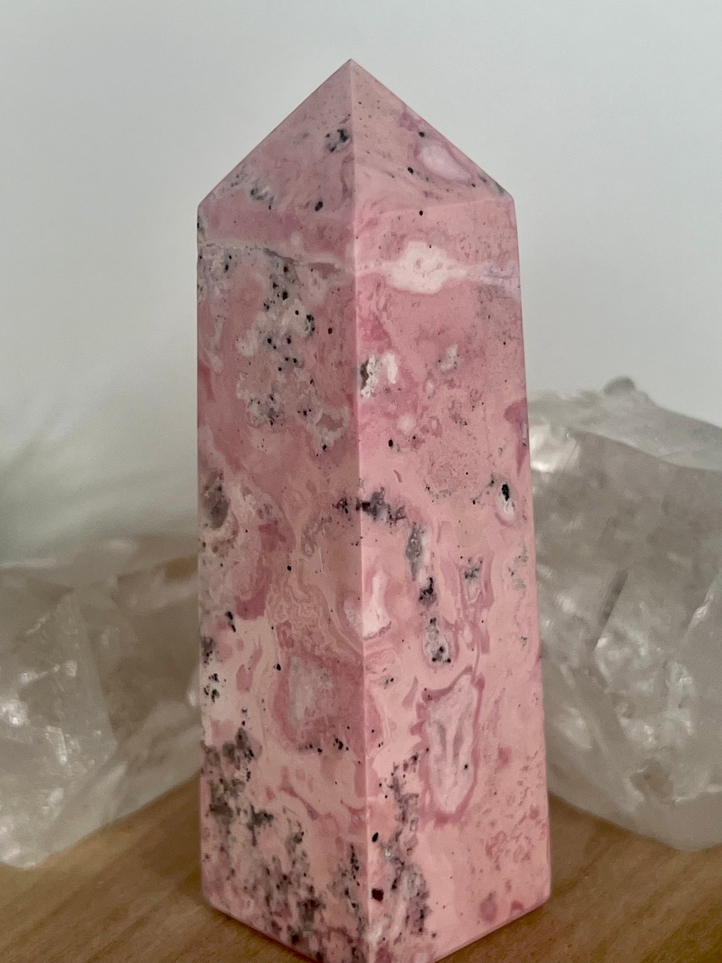 Rhodonite Obelisk (F35) Bubble Gum Pink