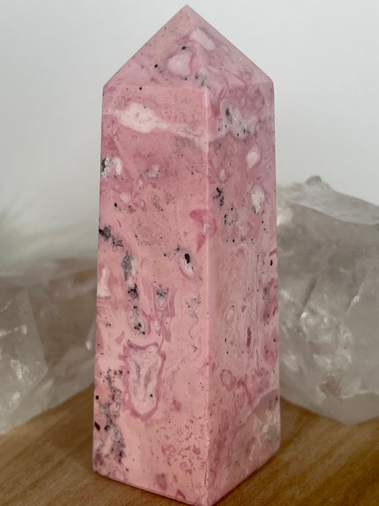 Rhodonite Obelisk (F35) Bubble Gum Pink