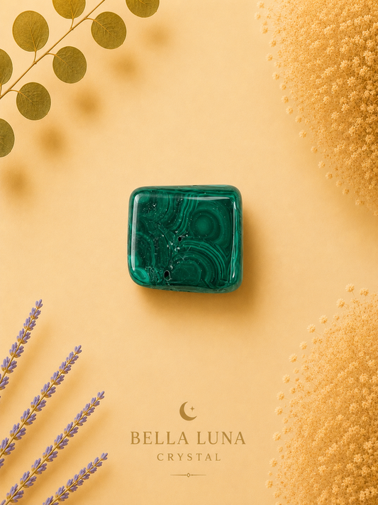 Malachite Tumbled Stone | Polished Green Malachite Crystal | Africa