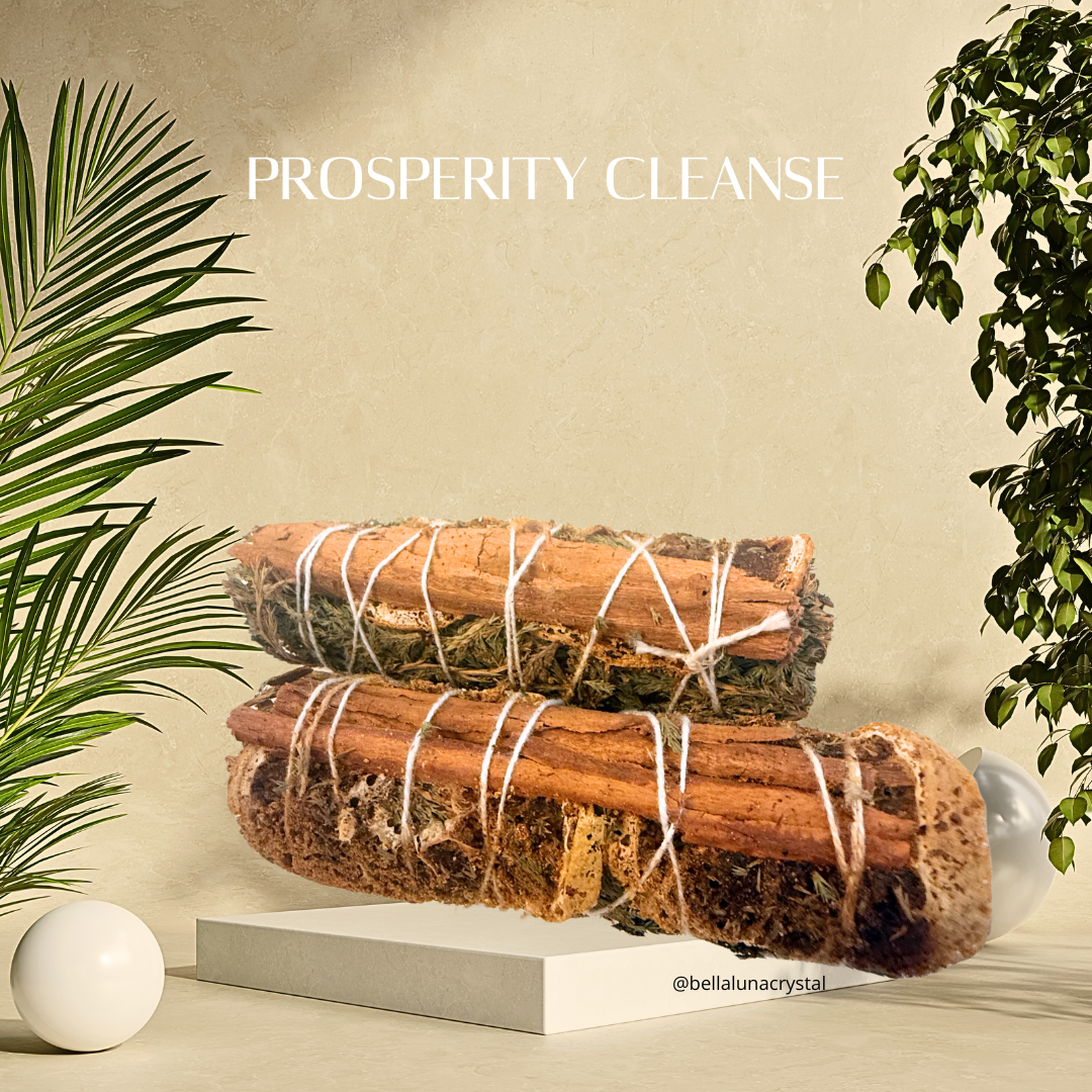 High Vibrational Prosperity Cleanse product photo cedar-cinnamon-orange-smoke-cleansing-bundle