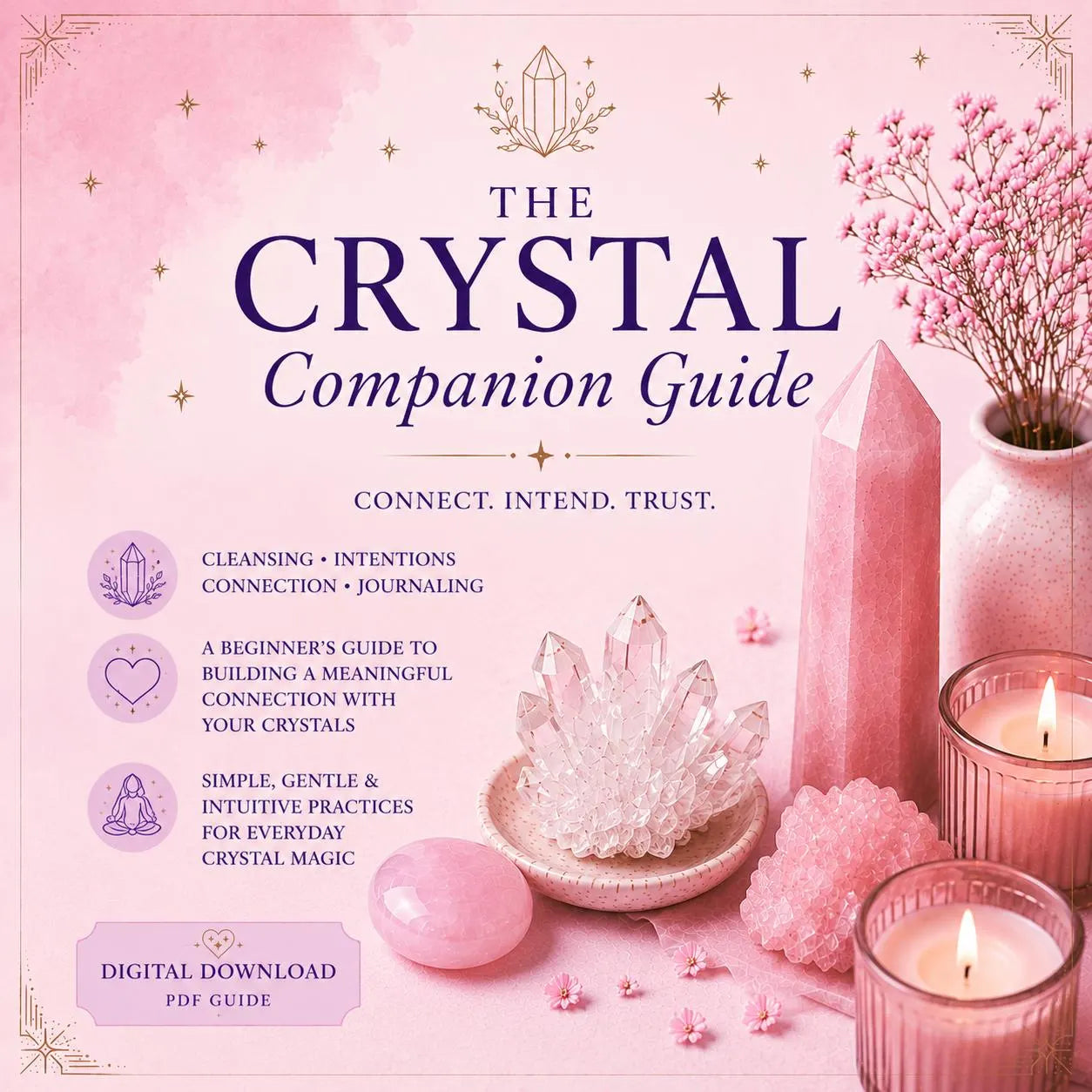 Crystal Companion Guide | Beginner Crystal Care, Intention Setting (Digital Download PDF)