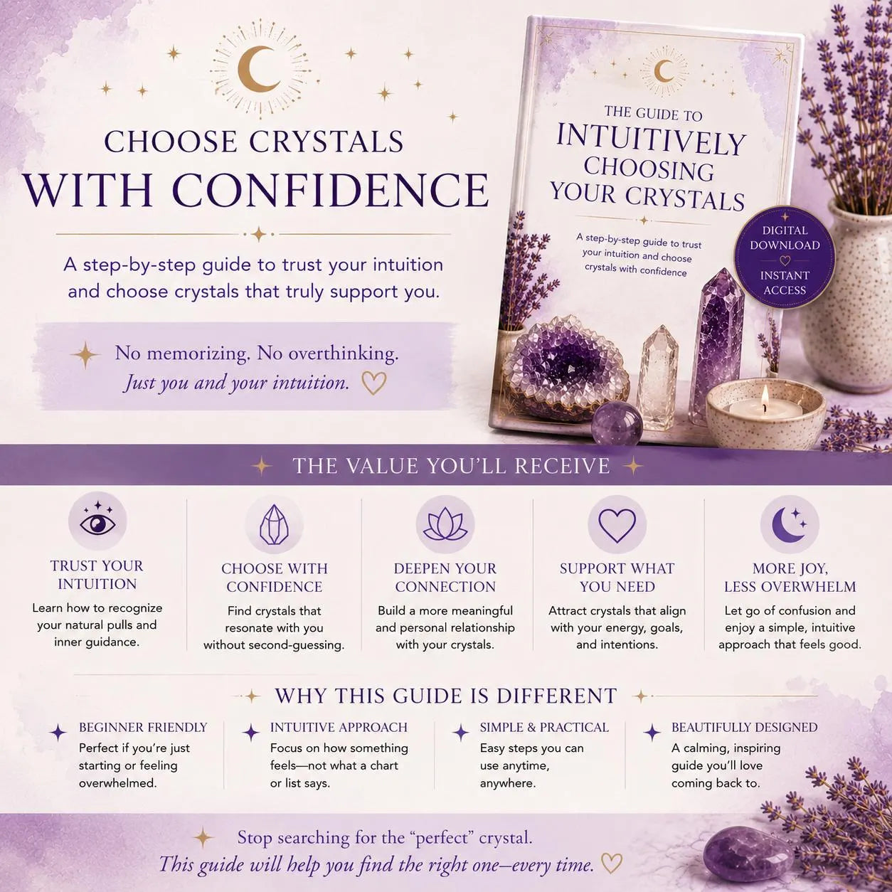 Intuitive Crystal Guide | Learn How to Choose Crystals Intuitively | Beginner Crystal Guide | Spiritual Self-Discovery | Digital Download