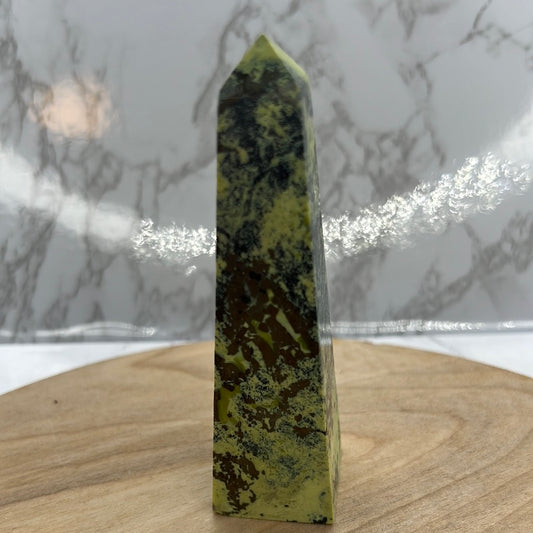 Serpentine with Pyrite Obelisk  (EE28)