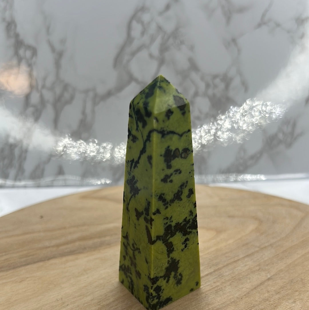 Serpentine with Pyrite Obelisk  (FF17)