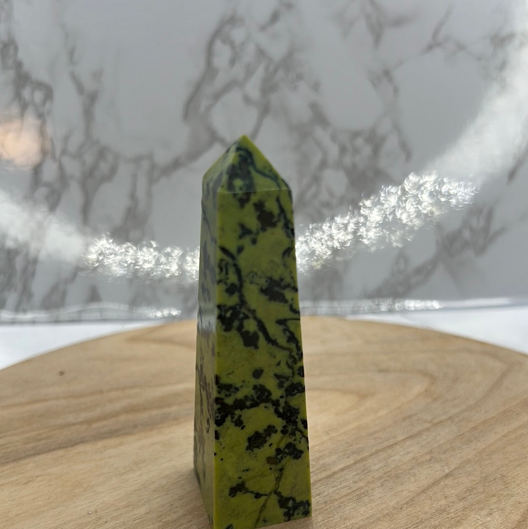 Serpentine with Pyrite Obelisk  (FF17)