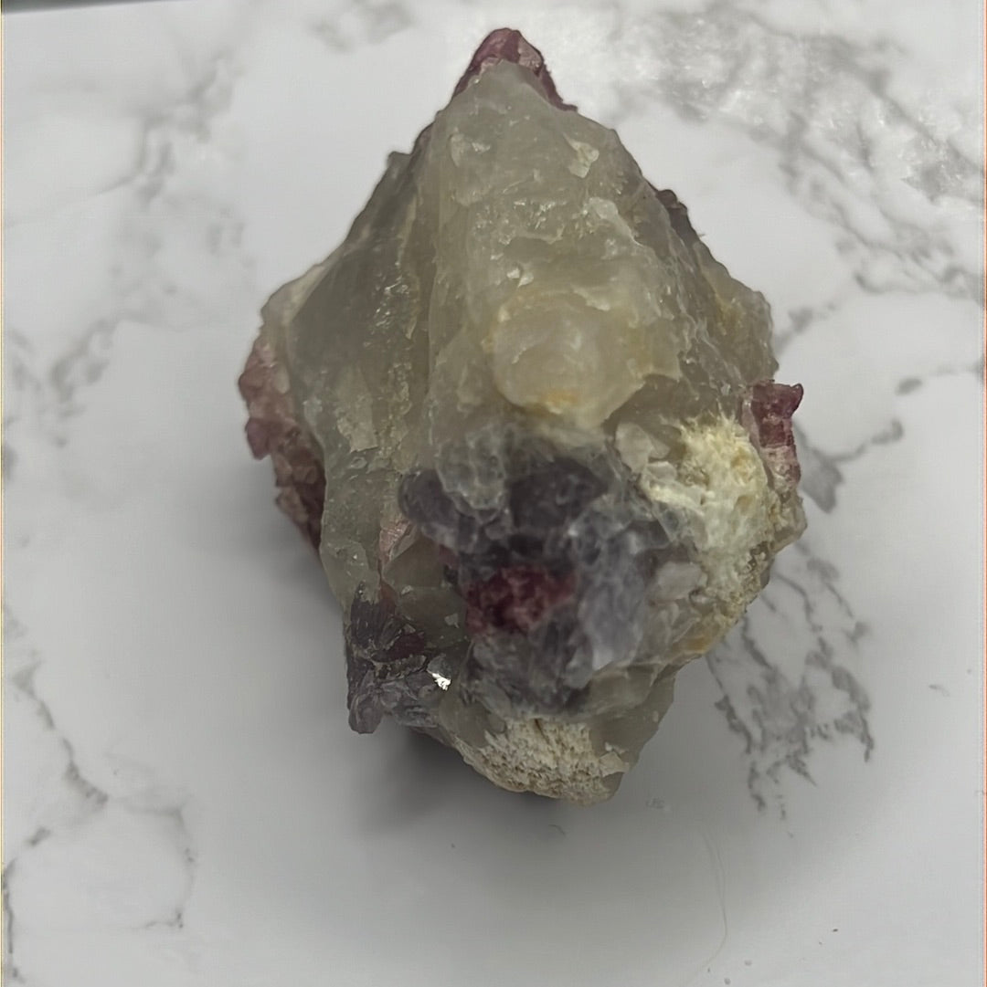 Lepidolite, Quartz, Tourmaline on Matrix (a75)