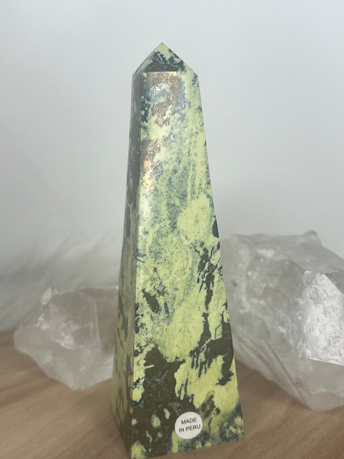 Serpentine with Pyrite Obelisk  (CC33)