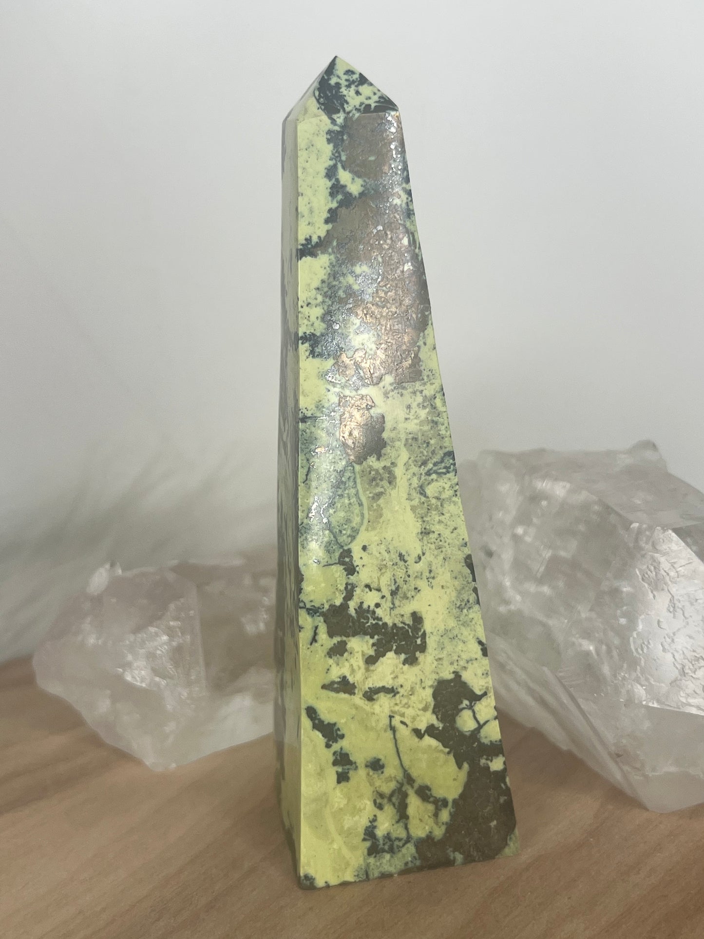 Serpentine with Pyrite Obelisk  (CC33)