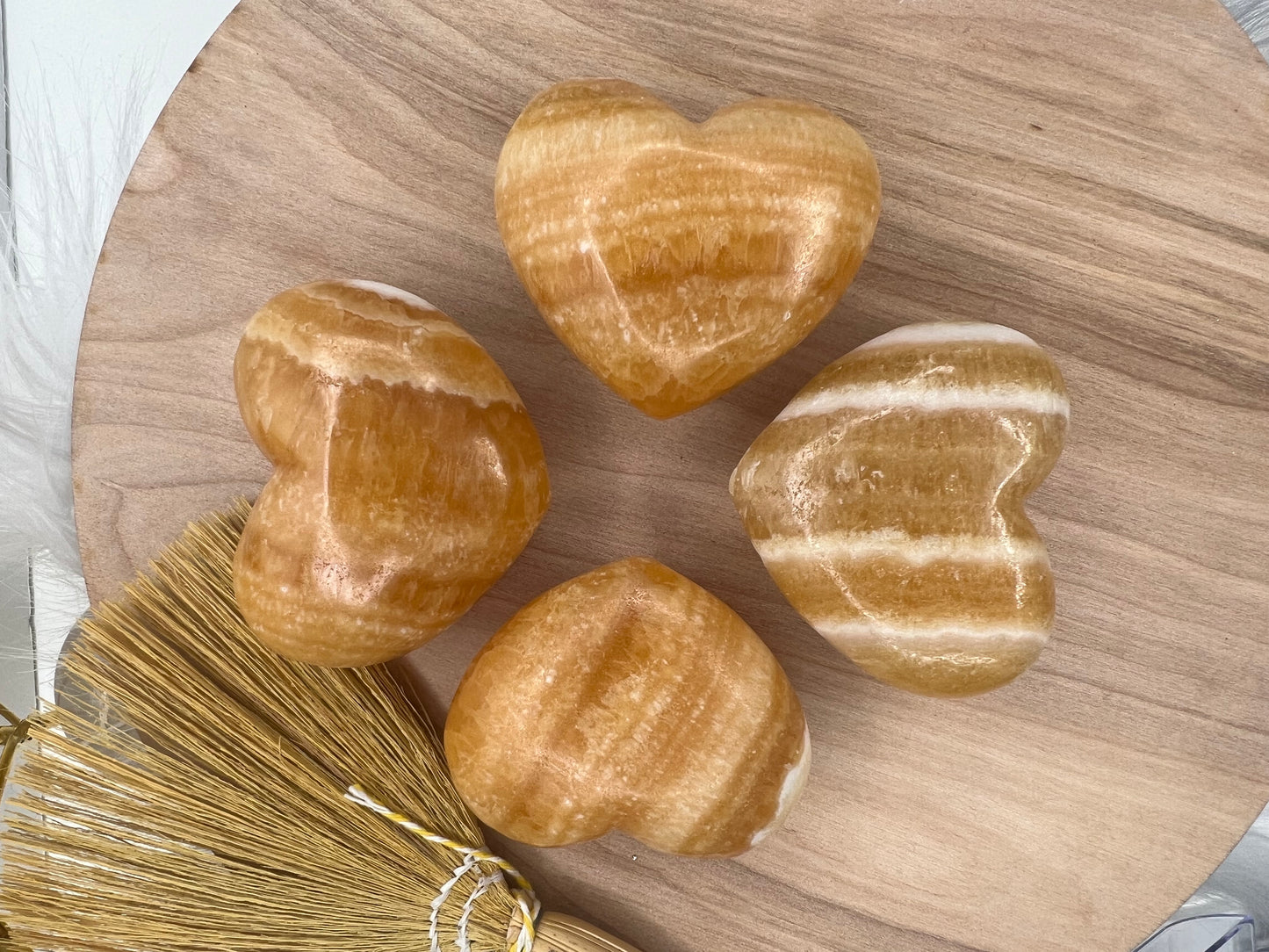 Orange Calcite Heart