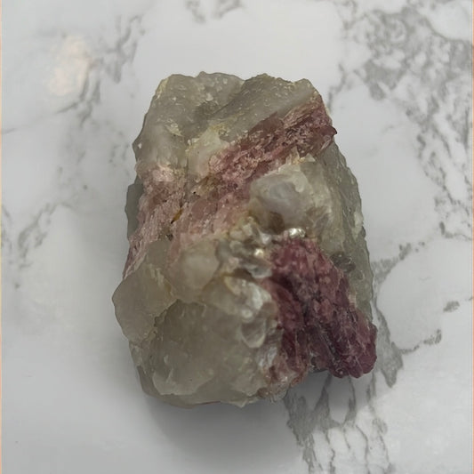 Lepidolite, Quartz, Tourmaline on Matrix (a75)