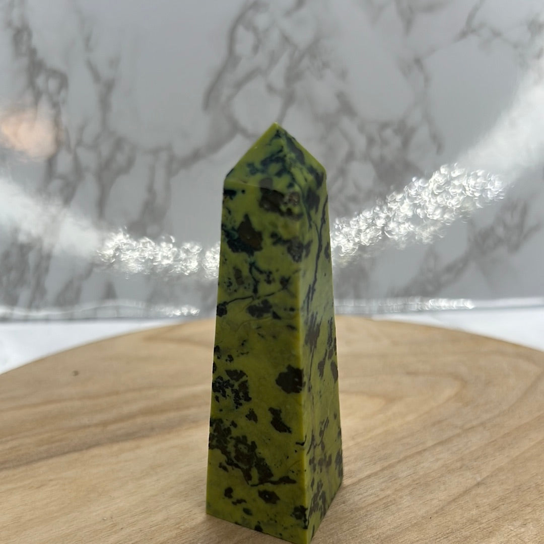 Serpentine with Pyrite Obelisk  (FF17)