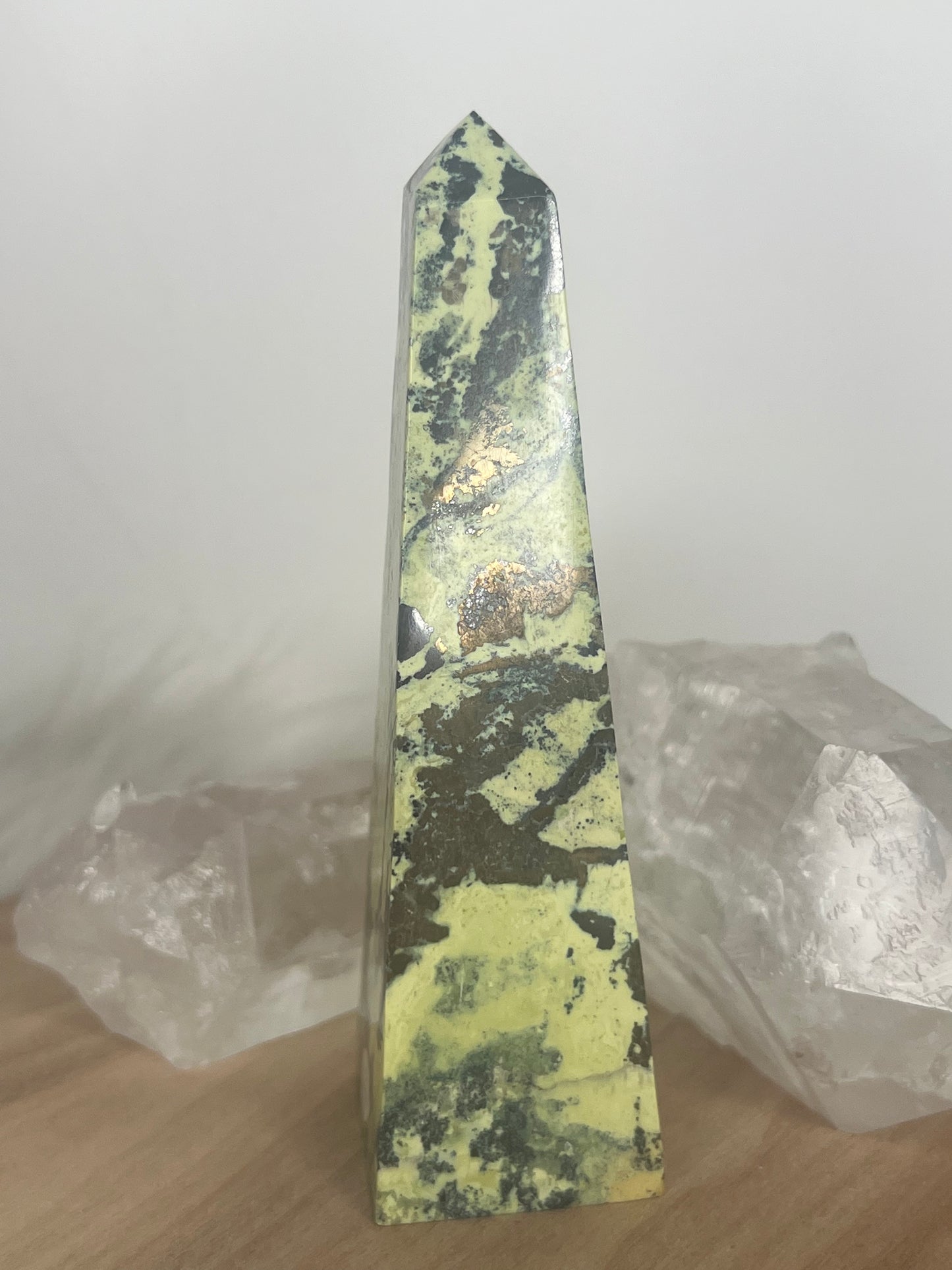 Serpentine with Pyrite Obelisk  (CC33)