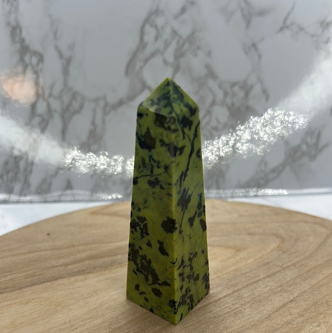 Serpentine with Pyrite Obelisk  (FF17)