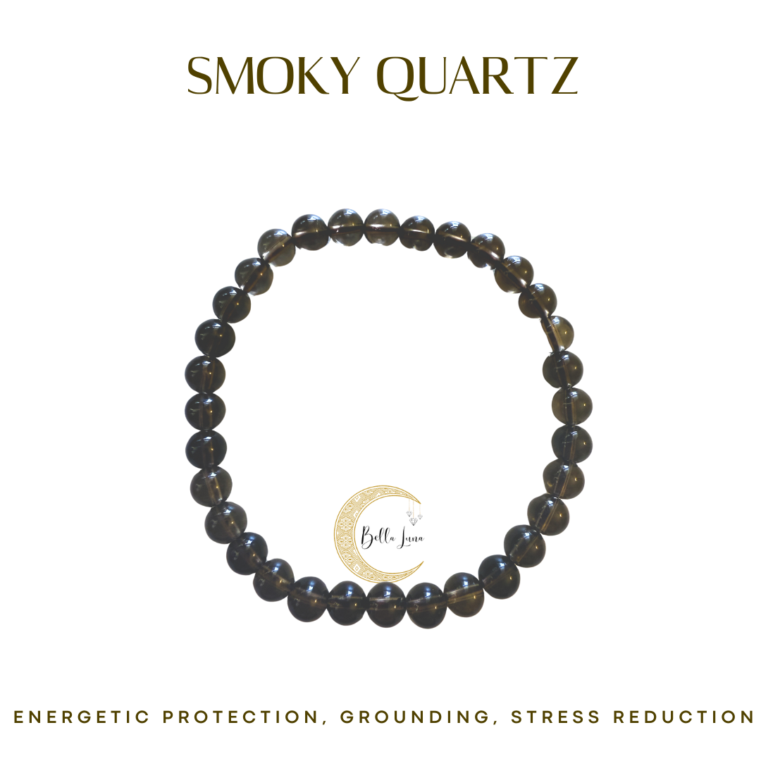 smoky quartz bracelet on whit background