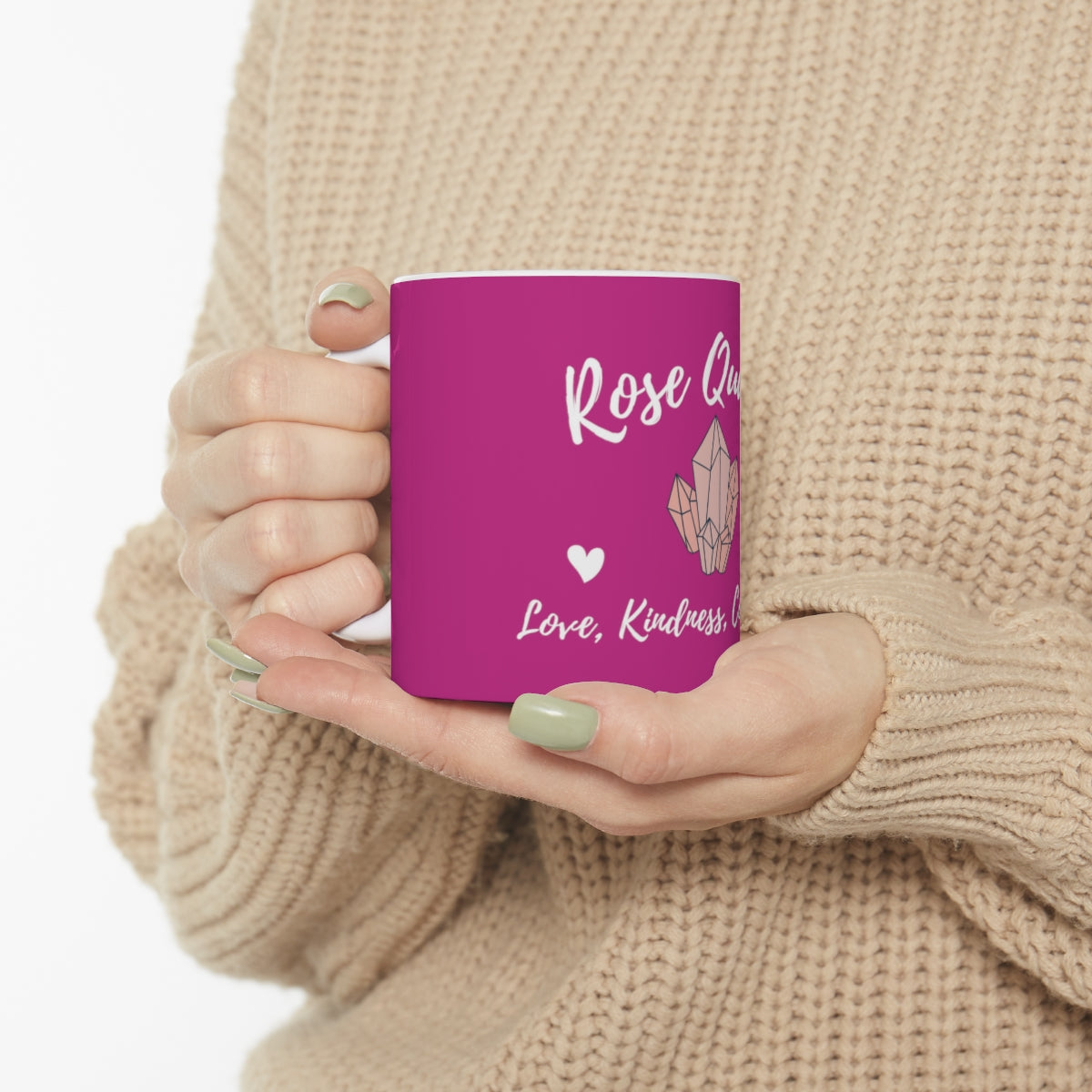 Rose Quartz Themed Ceramic Mug 11oz