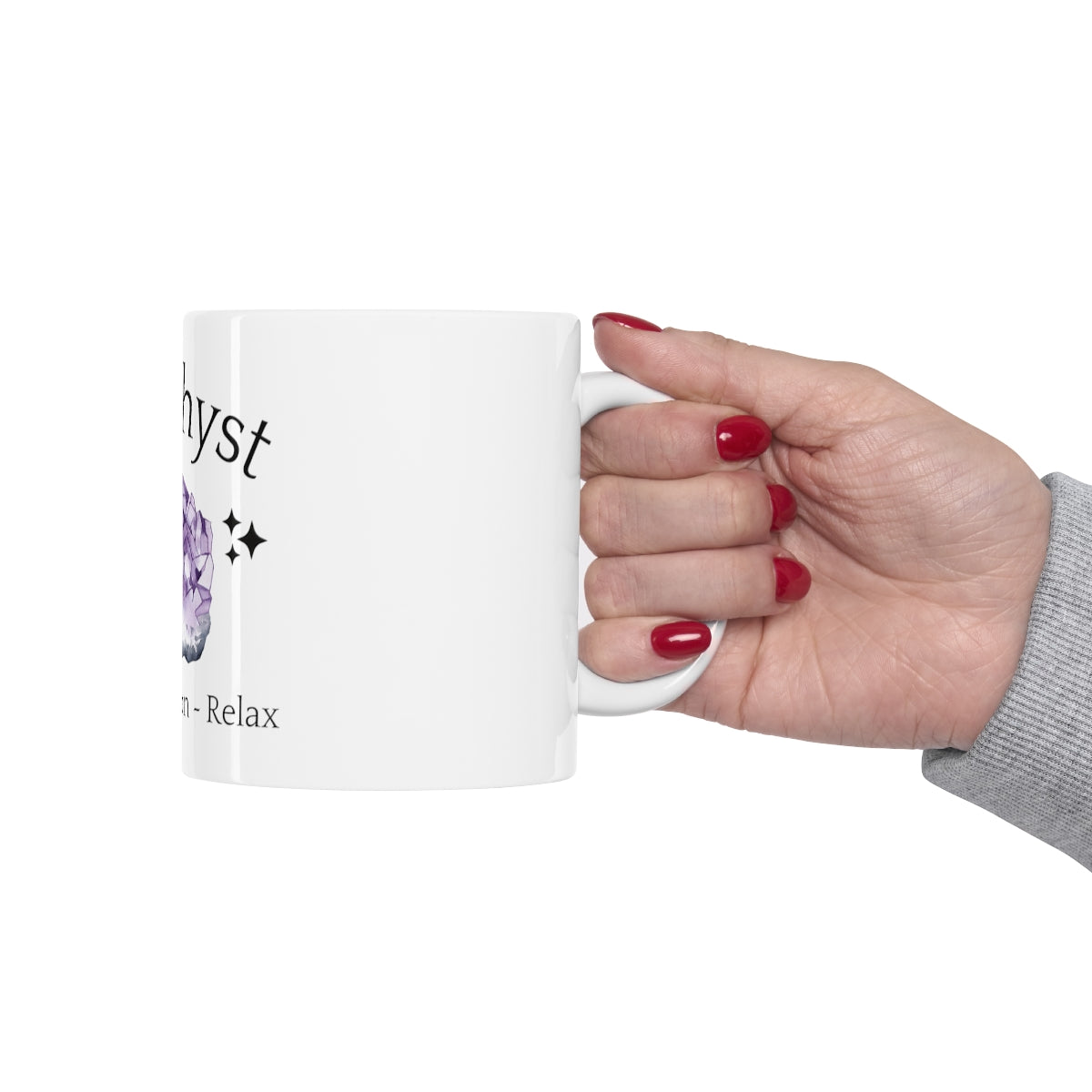 Amethyst Crystal Themed Ceramic Mug 11oz