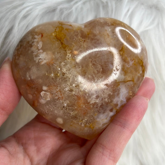 Flower Agate Heart (A57)