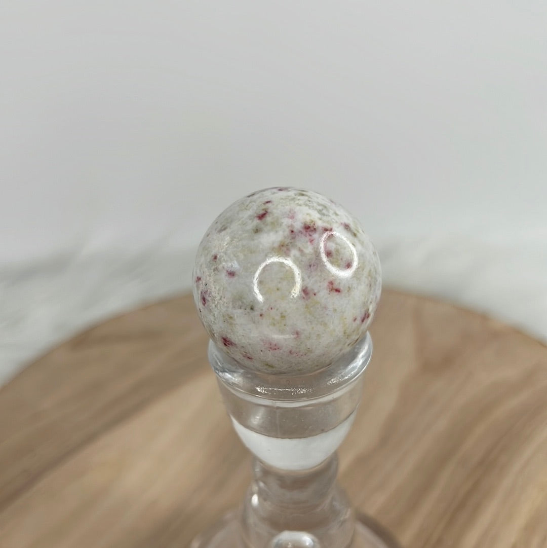 Cinnabar in Dolomite Sphere